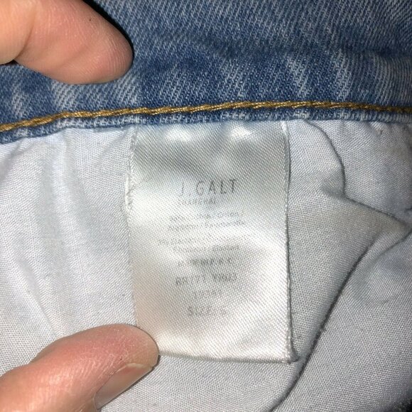 John J Galt Womens Size 5 Light Wash Blue Boot Cut Pockets Denim Jeans Distress - Picture 10 of 11